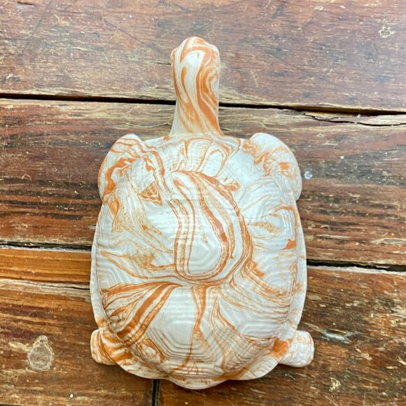 Vintage Alabama Clay Art Pottery Orange Swirl Turtle Tortoise USA Signed Max EUC - Picture 7 of 7